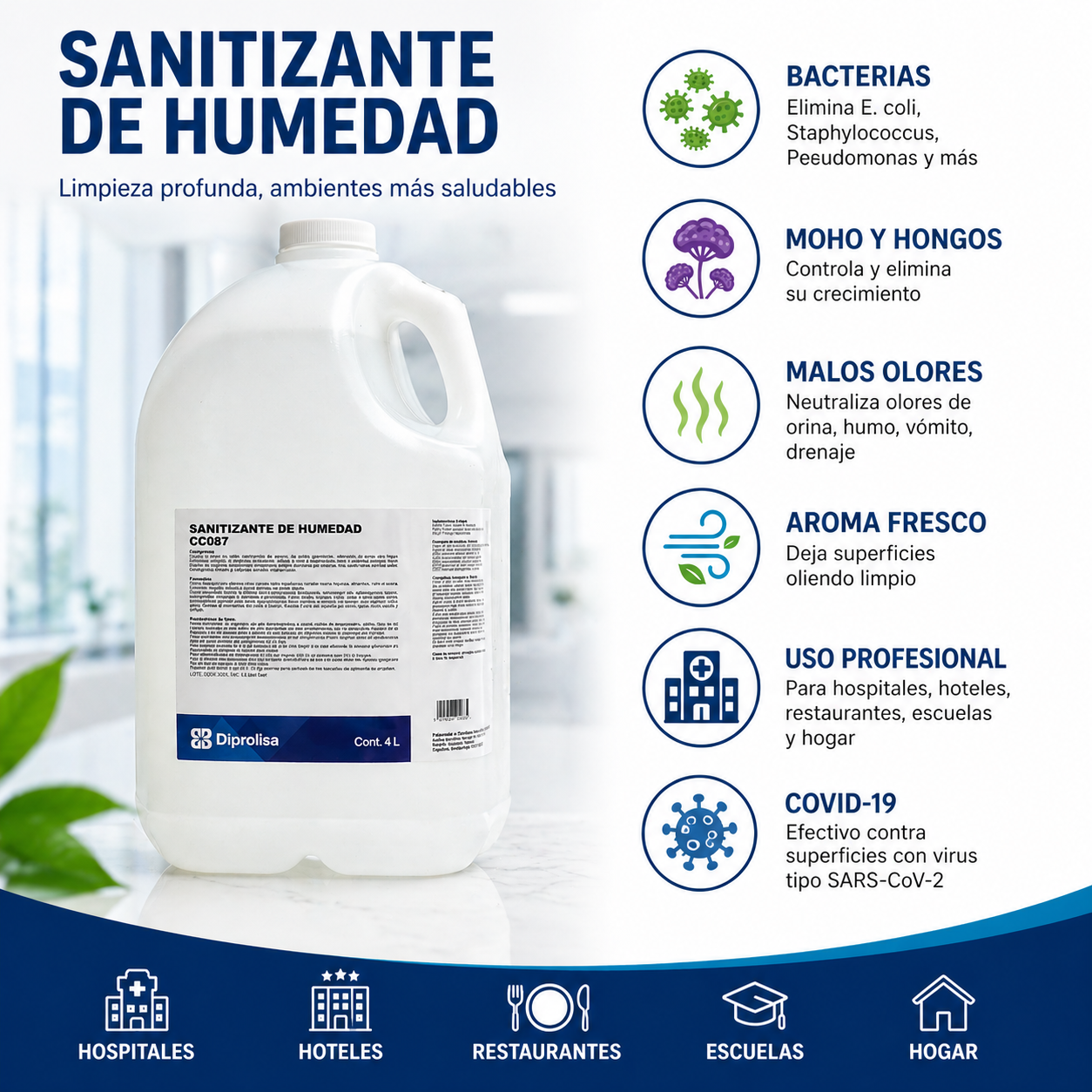 Sanitizante Profesional Para Humedad 4L