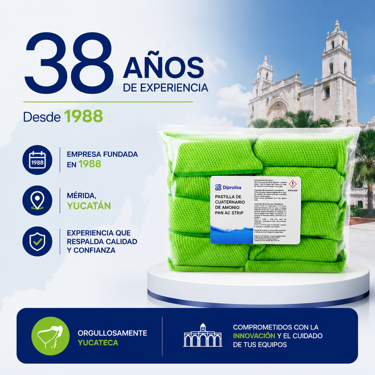 PASTILLA DE CUATERNARIO DE AMONIO PAN AC STRIP PAQ. 10 PIEZAS